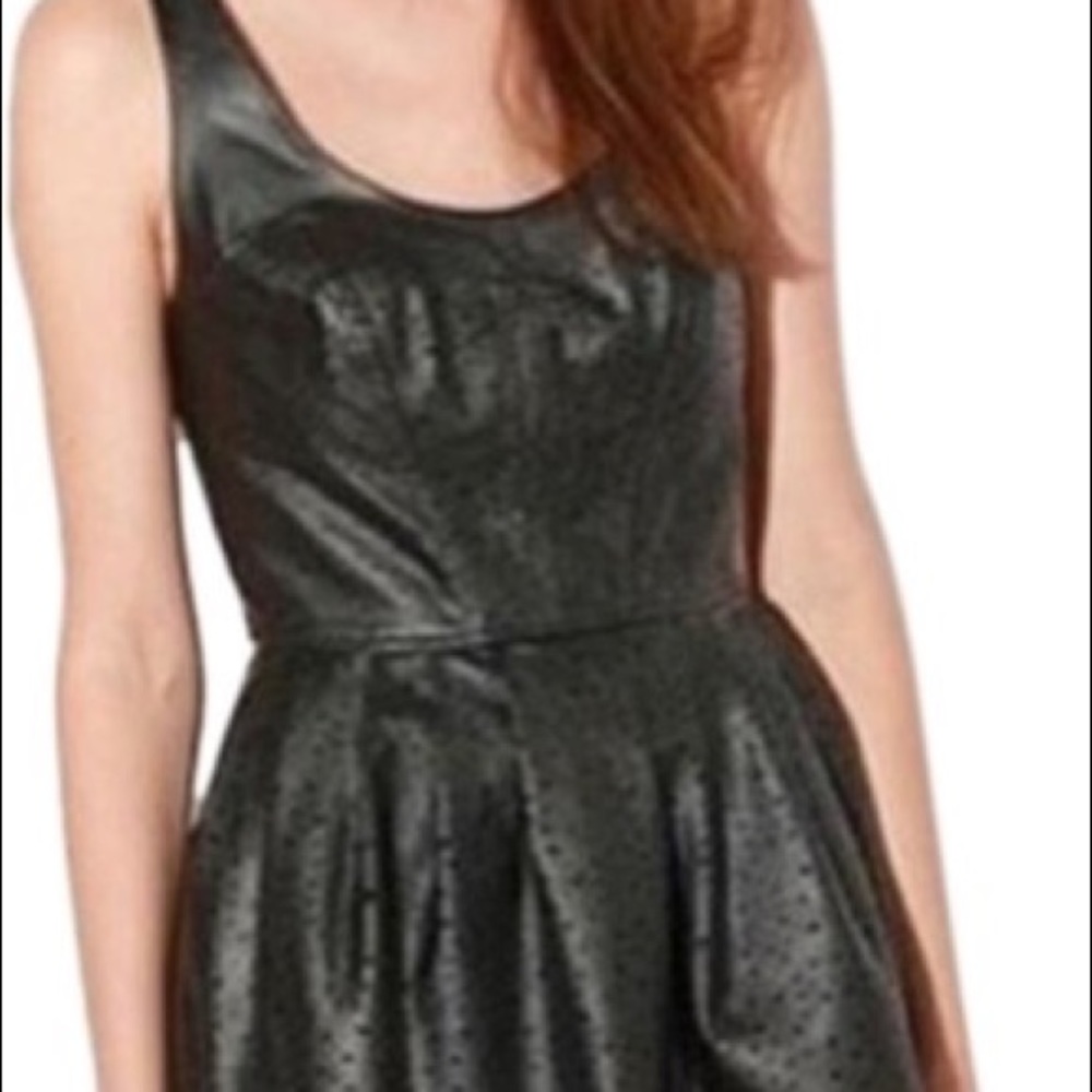 Silence Noise Faux Leather Mini Dress Sz 2 Skater